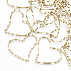 Matte Gold Color Smooth Surface Alloy Linking Ring, Heart, Matte Gold Color, 35x40.5x1.5mm