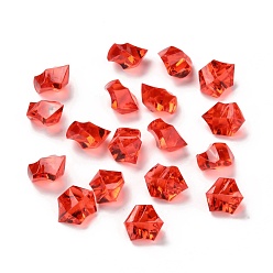 Red Irregular-shape Acrylic Rhinestone, Artificial Ice Gems for Vase Fillers Home Decorations, Red, 21x16x13.5~14mm, about 600pcs/kg