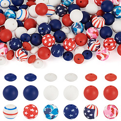 (52) Непрозрачная лаванда 90 шт силиконовые бусины, фокусные бусы, круглые, разноцветные, 12~15x6.5~15 мм