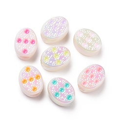 (52) Непрозрачная лаванда УФ-покрытие Радужные переливающиеся акриловые европейские бусины, бусины с большим отверстием, с эмалью, овальные, разноцветные, 10.5x13x8 мм, отверстие : 4 мм
