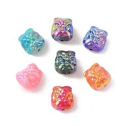 Mixed Color UV Plating Opaque Acrylic Beads, Lion, Mixed Color, 13x12x11.5mm, Hole: 1.8mm