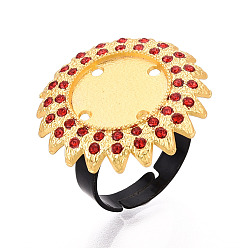 Золотой Основание чашки с кольцом из цветочного сплава и железных страз с вращающимся подносом, установка колец для снятия тревожности, золотые, 25x25 мм, 17 мм, Размер лотка: 14 мм