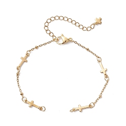 Золотой 304 изготовление браслетов из цепочек с поперечными связями из нержавеющей стали, золотые, 6-1/2 дюйм (16.6 см)