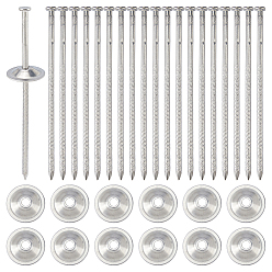 Нержавеющая Сталь Цвет 20шт. 304 длинные гвозди из нержавеющей стали и 20шт. шайбы с потайной головкой, для колышков патио, цвет нержавеющей стали, 153x10 мм, 20 шт