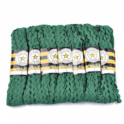 Морско-зеленый Ленты из полипропиленового волокна, форма волны, цвета морской волны, 7~8 мм, 15 двор / пачка, 6 расслоения / мешок