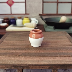 Шоколадный Мини-фарфоровая баночка, аксессуары для домашнего кукольного домика с микро-ландшафтом, притворяясь опорными украшениями, цвет шоколада, 22x25 мм