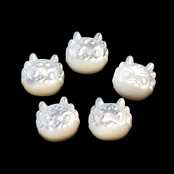 Floral White Natural White Shell, Freshwater Shell, Cattle, Floral White, 10x10.5x4.5mm, Hole: 1mm