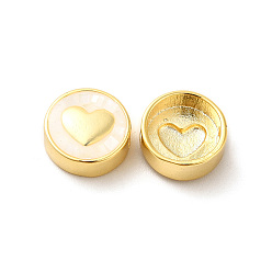 Античный Белый Стойки покрытие латунь эмаль бисер, с чипсами, долговечный, без кадмия и без свинца, плоско-круглые с сердцем, золотые, старинный белый, 11x4.5 мм, отверстие : 1.8 мм