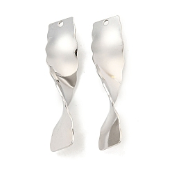 Нержавеющая Сталь Цвет Не тускнеющие 304 подвески из нержавеющей стали, крутящийся прямоугольный шарм, цвет нержавеющей стали, 49x11x2 мм, отверстие : 2 мм