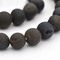 (405) Непрозрачный AB вишня Гальванизирует естественно агат бисер пряди круглые, окрашенные, с черным покрытием, 8 мм, отверстие : 1 мм, около 48 шт / нитка, 15.3 дюйм