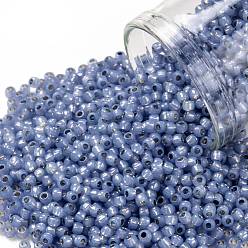 (PF2123) PermaFinish Tanzanite Opal Silver Lined Круглые бусины toho, японский бисер, (pf 2123) вечный танзанитовый опал с серебряной футеровкой, 11/0, 2.2 мм, отверстие : 0.8 мм, Около 50000 шт / фунт