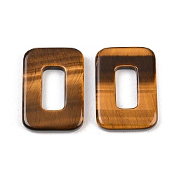 Rectangle Природных драгоценных камней подвески, геометрические прелести, прямоугольник амулеты, 25x18x3.5 мм, отверстие : 12.5x6 мм