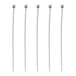 Stainless Steel Color 304 Stainless Steel Ball Head Pins, Stainless Steel Color, 40x0.7mm, 21 Gauge, Head: 2mm