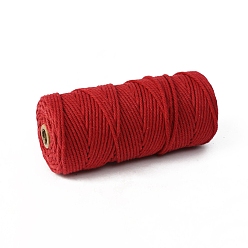 (123L) Белый крем непрозрачный блеск Хлопковые нити для рукоделия спицами, огнеупорный кирпич, 3 мм, около 109.36 ярдов (100 м) / рулон