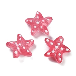 Индийский Красный Бусы лэмпворк ручной работы, звезда в горошек, Индийская красная, 13~14.5x15~15.5x6.5~7 мм, отверстие : 1.2 мм, около 29~30 шт / нитка, 35.6~37.5 см