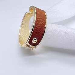 Сиена Браслеты-шарниры из сплава и искусственной кожи для женщин, цвет охры, внутренний диаметр: 2-3/8 дюйм (6 см)