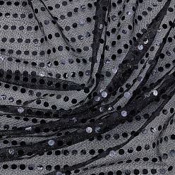 Noir Tissu à paillettes en polyester, accessoires du vêtement, noir, 1100x0.2mm