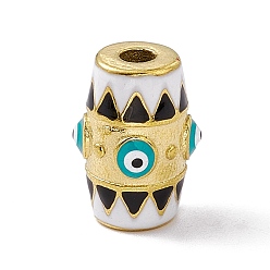 Золотой 304 из нержавеющей стали эмаль бисер, бочка со сглазом, золотые, 16.5x12 мм, отверстие : 3 мм