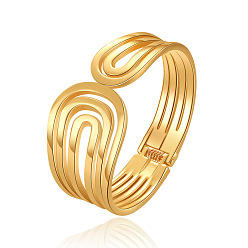 Золотой Полые 304 браслеты из нержавеющей стали с шарнирным креплением для женщин, золотые, внутренний диаметр: 2-3/8 дюйм (6 см)