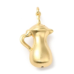 Real 18K Gold Plated Brass Pendants, Long-Lasting Plated, Lead Free & Cadmium Free, Kettle Charm, Real 18K Gold Plated, 49mm, Hole: 7x5mm