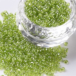 Желто-Зеленый 12/0 стакан бисер, сделка Цвета lustered, круглые, желто-зеленый, 2 мм, отверстие : 1 мм, 3333 шт / 50 г, 50 г / мешок, 18мешки/2фунты