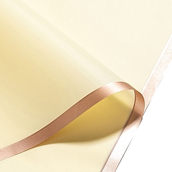 Шампанско-Желтый 20 листы с золотым краем водонепроницаемая ПВХ подарочная упаковочная бумага, квадратный, сложенный букет цветов украшение оберточной бумаги, шампанское желтый, 580x580 мм