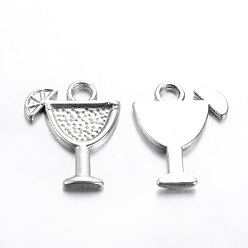 Античное Серебро Тибетский стиль подвески сплава коктейль, официантка амулеты, без кадмия, без никеля и без свинца, Маргарита, античное серебро, 17x14x2 мм, отверстие : 1.5 мм