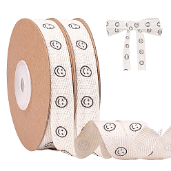 Белый Хлопок лента, улыбающееся лицо, аксессуары для одежды, белые, 5/8 дюйм (15 мм), около 10.00 ярдов (9.14 м) / рулон