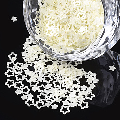 Светло-желтый Аксессуары для орнаментов, пластиковые пайетки / блестки из пвх, светящийся, звезда, светло-желтый, 2.5~4x2.5~4x0.2 мм, Около 9000 шт / 30 г