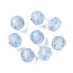Светло-Голубой Прозрачные акриловые бусины, граненые, конус, Небесно-голубой, 6 мм, отверстие : 1.2 мм, 4545 шт / 500 г