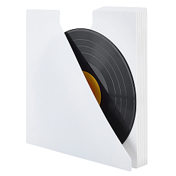 White PP Plastic Vinyl Record Divider, Organizer for Album CD DVD Media Book Shelf Storage, White, 340x340x0.4mm