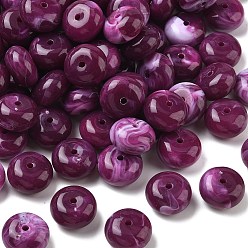 Purple Two Tone Acrylic Beads, Imitation Gemstone Style, Rondelle, Purple, 19.5x11mm, Hole: 2.5mm, about 165pcs/500g