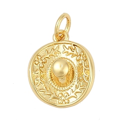 Настоящее золото 18K Латунь прелести, шляпа, с целью перехода в кольце, без кадмия и без свинца, стойки покрытие, долговечный, реальный 18 k позолоченный, 14.5x12x4 мм, отверстие : 3.6 мм