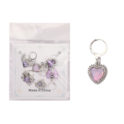 Mixed Shapes 6шт. смоляные подвески-маркеры для фиксации стежков, с металлическим обручем, разнообразные, размер упаковки: 12x9см