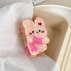 Кролик Заколки для волос с когтями из ацетата целлюлозы (смола), аксессуары для волос для женщин и девочек, животные, кролик, 82x51 мм