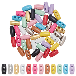 (52) Непрозрачная лаванда 48 шт. 12 цвета 2 роговые пуговицы из сплава с отверстиями, для изготовления кукол bjd, разноцветные, 10x5 мм, отверстие : 1.2 мм, 4 шт / цвет