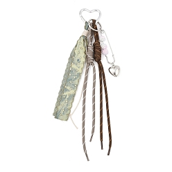 Разноцветный Подвесные украшения в форме сердца из пластика и полиэфирной веревки, с алюминиевыми застежками-карабином, красочный, 280 мм