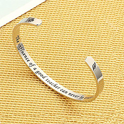 Нержавеющая Сталь Цвет 304 браслеты-манжеты из нержавеющей стали для женщин, со словом, цвет нержавеющей стали, 1/4 дюйм (0.6 см)