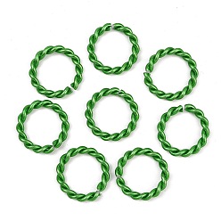 Зеленый лайм Алюминиевые быстроразъемные соединения, витое круглое кольцо, зеленый лайм, 24~24.5x3.5~4 мм, внутренний диаметр: 17~17.5 мм