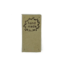 Желто-Зеленый Этикетки из кожи микрофибры ручной работы, прямоугольные, гирлянда, желто-зеленый, 50x25 мм