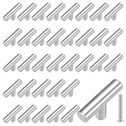 Нержавеющая Сталь Цвет 60шт. ручки для коробки из нержавеющей стали, двери шкафа ручка мебель тянуть, цвет нержавеющей стали, 32x50x12 мм