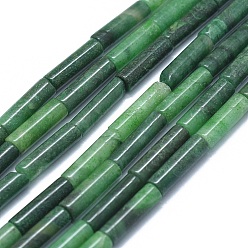 Африканский Нефрит Природные африканские нефритовые бусы пряди, колонка, 11~15x3.5~4.5 мм, отверстие : 1~1.2 мм, около 28~30 шт / нитка, 15.1~15.9 дюйм (38.5~40.5 см)