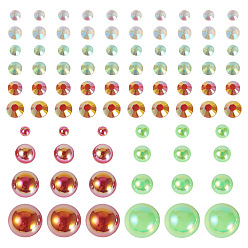 Лайм Полукруглые кабошоны из АБС-пластика, желто-зеленые, 3~9x1.5~4.5 мм, 100 г / набор