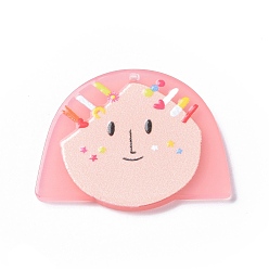 Human Printed Acrylic Pendants, Little Girls Charm, 28x34.5x2.5mm, Hole: 1.5mm
