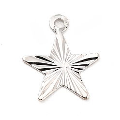Платина Стойки обшивки латунные подвески, долговечный, звезда очарование, платина, 11x9x0.3 мм, отверстие : 1 мм