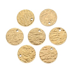 Золотой Ионное покрытие (ip) 304 брелоки из нержавеющей стали, , лазерная резка, плоско-круглые, золотые, 12x1 мм, отверстие : 1.4 мм