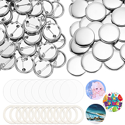 Платина Фурнитура для броши из белой жести, с ПЭТ-прокладкой, платина, 29.5x0.5 мм