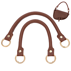 Седло Коричневый Ручки для сумок из искусственной кожи, с кольцом сплава, замена ручки сумки, седло коричневый, 350~353x9~19x15 мм