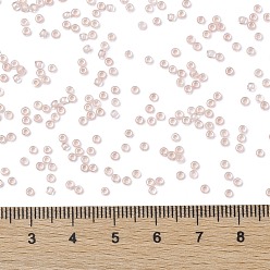 (1068) Pale Blush Pink Lined Crystal TOHO Round Seed Beads, Japanese Seed Beads, (1068) Pale Blush Pink Lined Crystal, 11/0, 2.2mm, Hole: 0.8mm, about 5555pcs/50g