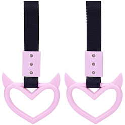 Pink 2шт. ABS пластиковое кольцо-предупреждающая ручка заднего бампера в форме сердца дьявола, отделка салона и экстерьера автомобиля, розовые, 230 мм
